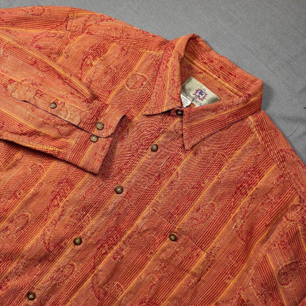 The Territory Ahead Shirt Men's XL Long Sleeve Cotton Woven Button Down Paisley